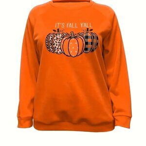 NEW Orange Pumpkin motif Fall sweatshirt 1X